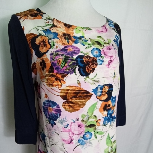 Womens shift dress S blue floral - Picture 2 of 2